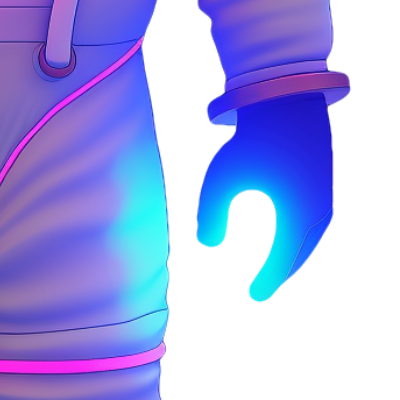 Illustration d'une silhouette d'astronaute avec en avant une main