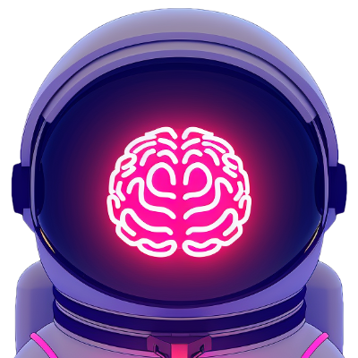 Illustration d'une silhouette d'astronaute avec en avant le cerveau