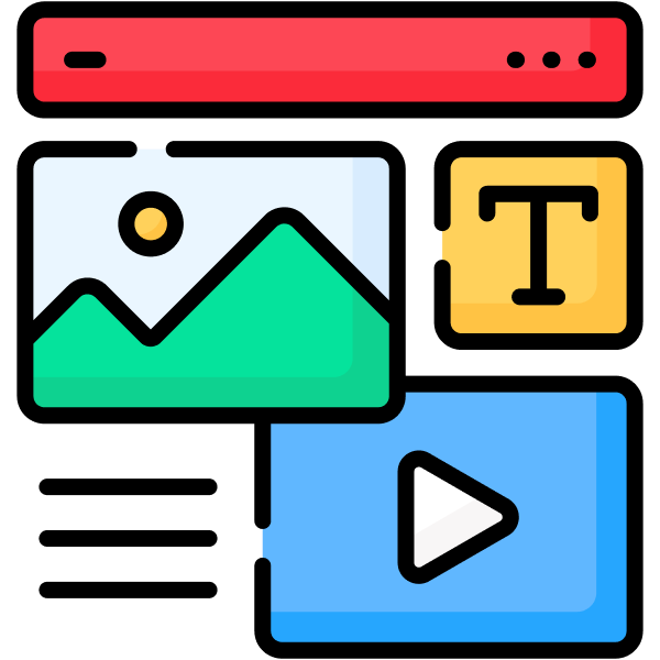 Logo représentant des vignettes de vidéos et des images trouvables sur internet.